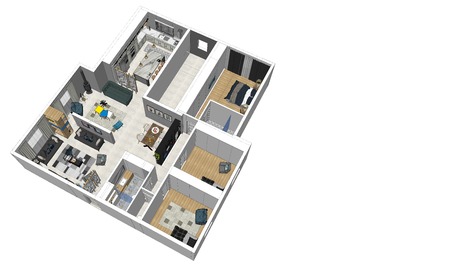 3d render modern apartmentの写真素材