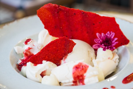 Ice cream cake with Strawberryの写真素材