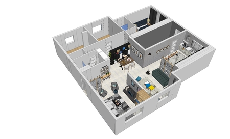 3d render modern apartmentの写真素材