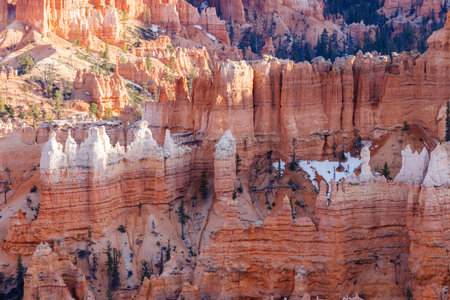 Rock formations and hoodooâs from Queens Garden Trail in Bryce Canyon National Park in Utah during spring.の写真素材