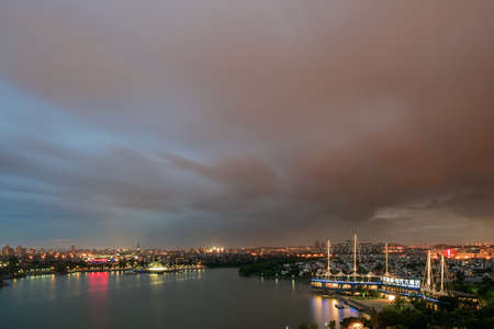 Lake at night viewのeditorial素材