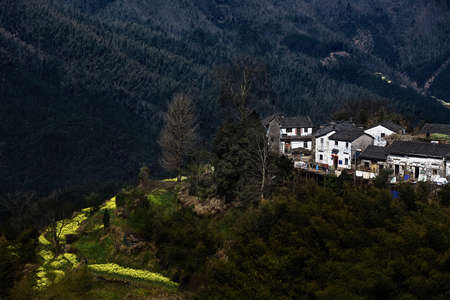 mountain village sceneryの写真素材