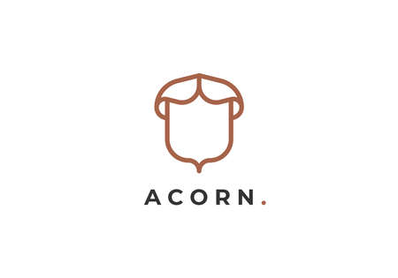 Acorn, Oak Logo Design Vector Image Stockのイラスト素材