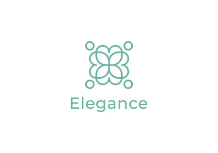 flower and family logo. Flower symbol. Beauty, spa, salon, clinic or boutique logo and health logo.のイラスト素材
