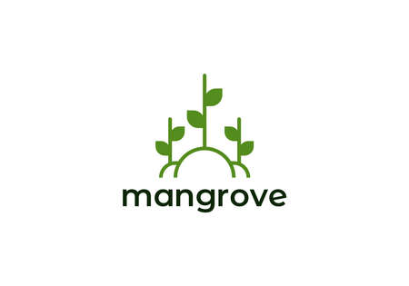 Mangroves tree logo, vector isolated on white.のイラスト素材