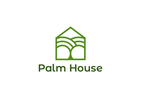 palm house tree home logo vector icon illustrationのイラスト素材
