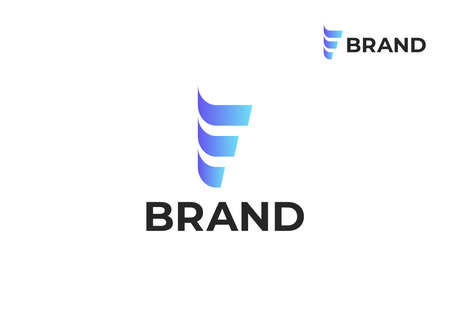 Letter F Modern Logo Template Vector. F monogram logo vector. F symbol vector.のイラスト素材