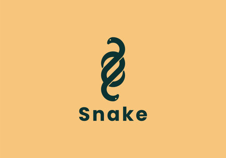 snake logo, community logo, reptile, vintage snake, snake vector, python logoのイラスト素材