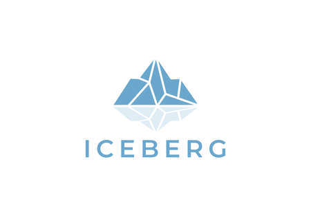 Modern Abstract Geometric Iceberg Logo Illustration In Isolated White Backgroundのイラスト素材