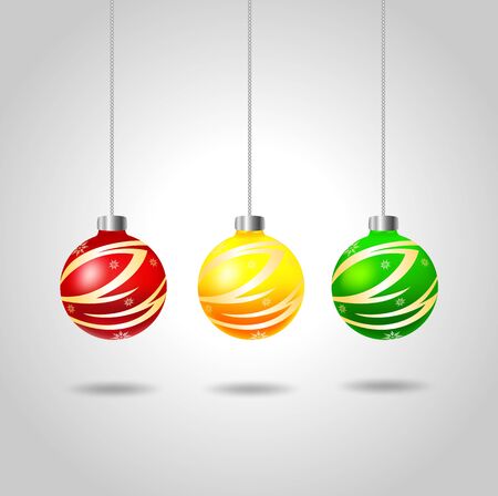 Vector illustration of shiny christmas balls. Winter decoration.のイラスト素材