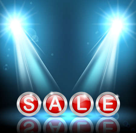 Sale Abstract disco background with blue spot lightsのイラスト素材