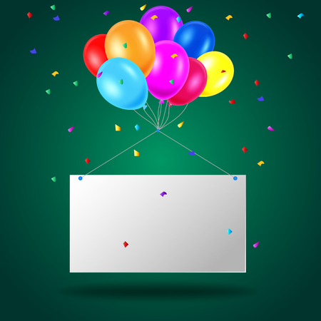 Modern birthday background with balloons and place for textのイラスト素材