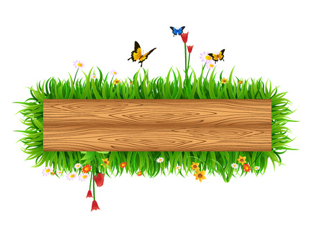 Natural background with butterfly and a woodenのイラスト素材