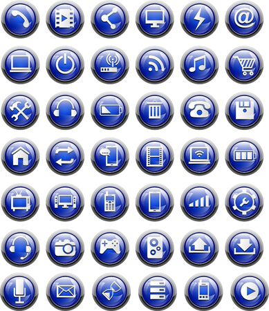glossy button iconのイラスト素材