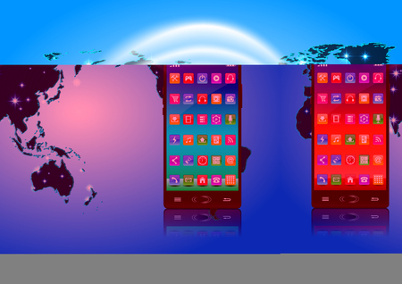 Touchscreen Smartphone with Application Icons.のイラスト素材