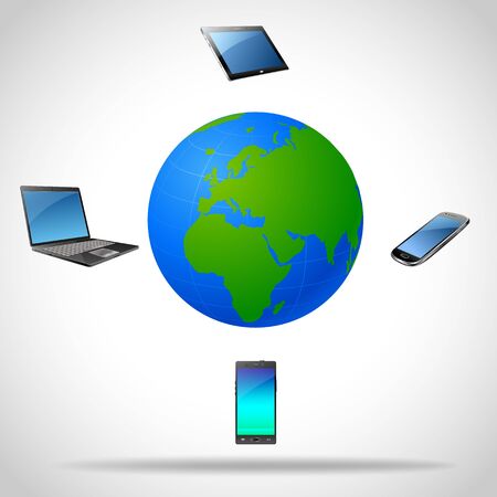 the concept of modern technology and communicationのイラスト素材