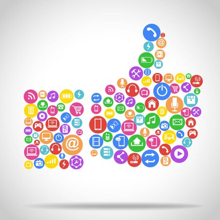 Social network background with media iconsのイラスト素材