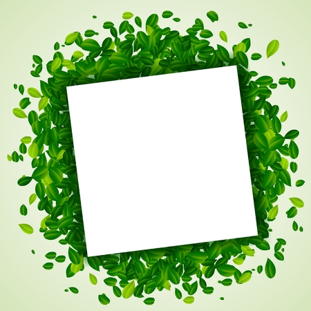 illustration Backdrop with green leavesのイラスト素材