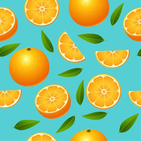 Cute seamless pattern with yellow lemon slices. Vector illustrationのイラスト素材