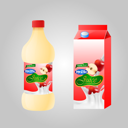 Blank milk or juice pack. Vector illuctrationのイラスト素材
