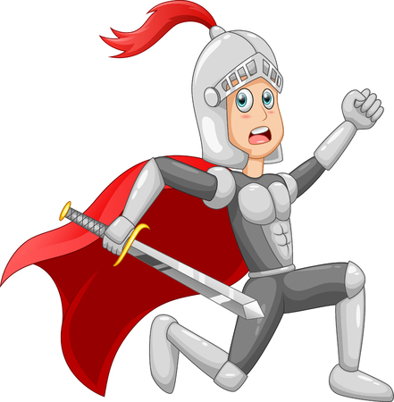Cartoon knight boy Vector illustrationのイラスト素材