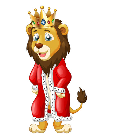 Cute lion king cartoon. Vector illustrationのイラスト素材