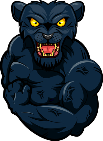 Panther strong mascot. Vector illustrationのイラスト素材