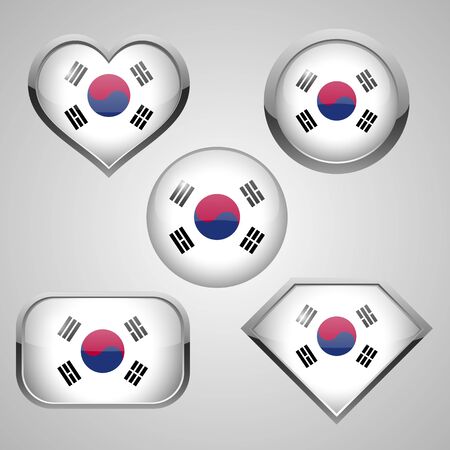 korea flag icon theme. vector illustrationのイラスト素材