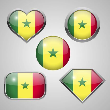 Senegal flag icons theme. vector illustrationのイラスト素材