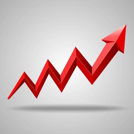 Business charts red arrow. Vector illustrationのイラスト素材