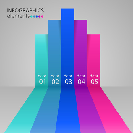 Modern business steps to success charts and graphs options banner. Vector illustrationのイラスト素材