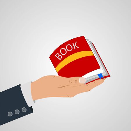 Business hand with book concept. Vector illustrationのイラスト素材