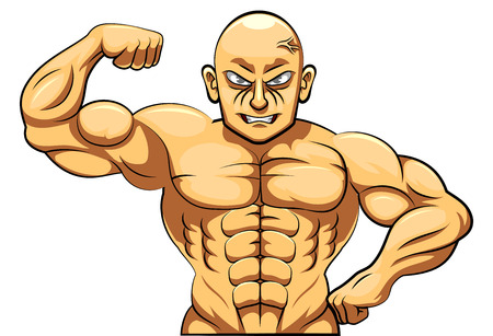 Strict bodybuilding and fitness instructor.のイラスト素材