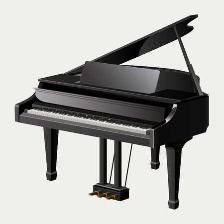 Grand Piano isolated on white background. Vector illustrationのイラスト素材