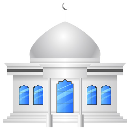 Islamic mosque building isolated on white background. Vector illustrationのイラスト素材