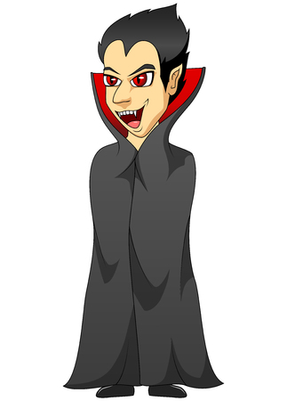 Happy halloween Cartoon vampire isolated on white background. Vector illustrationのイラスト素材