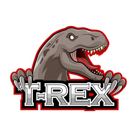 Raptor Tyrannosaurus or T-rex illustration of logo templateのイラスト素材