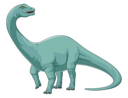 Brontosaurus the highest dino dinosaur. Cartoon character illustrationのイラスト素材
