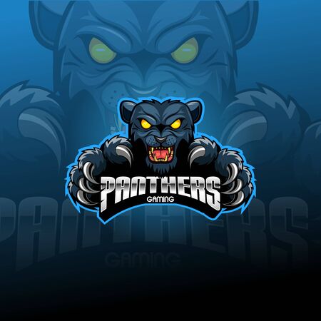 Panther head modern logo, template design emblem for a sport and e-Sport teamのイラスト素材