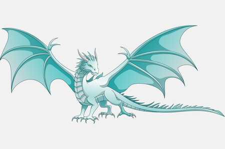 Vector illustration of a blue dragon on a white background. Eps 10のイラスト素材