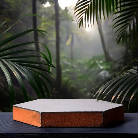 tropical forest for product presentation and dark green forest.の写真素材