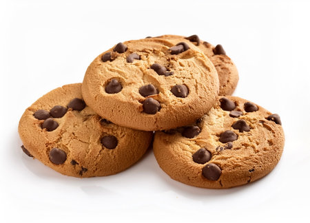 Set of different cookies isolated on white background