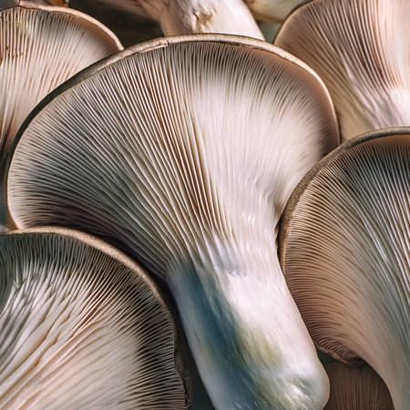 A lots of fresh Organic White pleurotus ostreatusÂ mushroom. pattern texture background.