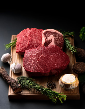 Beef, Wagyu Beef, Lean Meat, Raw Meat, Fresh Meatの写真素材
