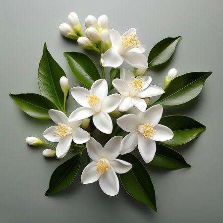 A Neroli blossom. White citrus tree bloom isolated