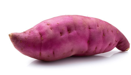 Purple sweet yam isolated on white backgroundの写真素材
