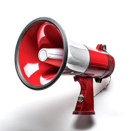megaphone isolated on white backgroundの写真素材