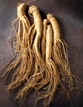 Lots of ginseng. ginseng Background Conceptの写真素材