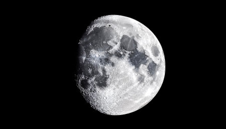 Closeup shot of the moon isolated on a black background