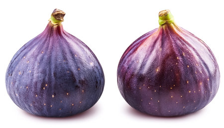a whole fig isolated on white backgroundの写真素材